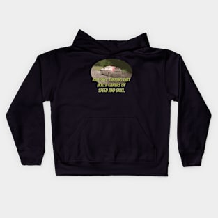 Rallying: turning dirt into a canvas of speed and skill. Kids Hoodie